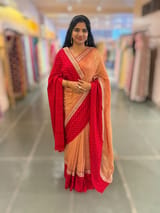 Red Crush Tissue Saree with Bandhini & Sabhya borders SS50399