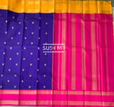 Royal Blue vintage kanjeevaram with ganga jamuna borders S62F152