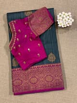 Pure handloom Banarasi Tussar Saree