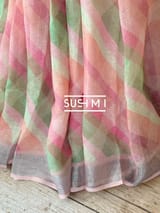 Floral printed handloom lenin saree