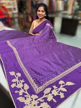 Brinjal Designer Banarasi Chiniya Silk Saree SS50557