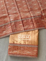 Rust Orange Fusion Banarasi Tissue Saree : S62108