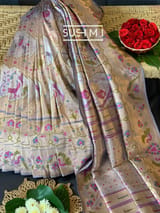 Lilac Banarasi paithani Ektara Tissue Saree : D62F003