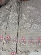 Greyish Silver Glass Organza Saree with allover embroidery SS50547