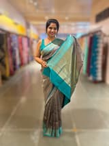 Peacock Blue Banarasi Silk Saree