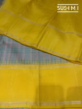 Silverish tone and pastel Blue checks vintage kanjeevaram saree : S62F156