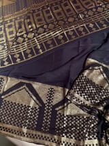 Navy pure Satin Saree with designer sequence border and blouse SS5037