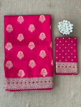 Pink Designer Banarasi Silk Saree