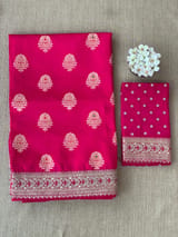 Pink Designer Banarasi Silk Saree