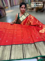 Orangish Red Tissue Vintage Kanjeevaram : S62F123