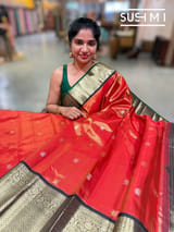 Orangish Red Tissue Vintage Kanjeevaram : S62F123