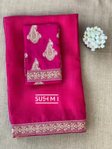 Fushcia Pink Organza Saree with sabhyasachi borders S62116