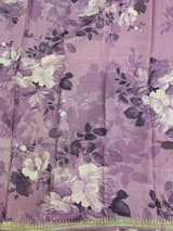 Lilac Organza Saree with Stunning Leaf Embroidered Border SS50315