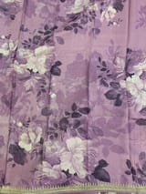 Lilac Organza Saree with Stunning Leaf Embroidered Border SS50315