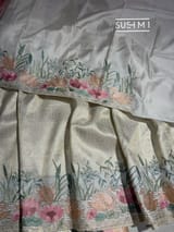 White Brocade Kanjeevaram with  embroidery D62F039