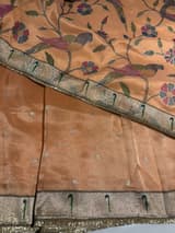 Peach Tissue Saree with pythani tissue embroidered border SS50543