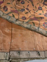 Peach Tissue Saree with pythani tissue embroidered border SS50543