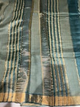 Sage Green Tussar Brocade Saree With Statement Red Rose Embroidery SS50469