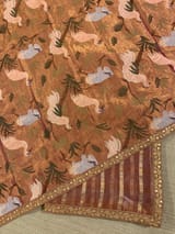 Onion Pink Banarasi Tissue checks Saree with Sabyasachi Borders
