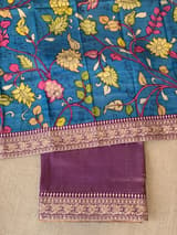 Purple kora Muslin Tissue fusion saree SS50206