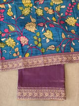 Purple kora Muslin Tissue fusion saree SS50206