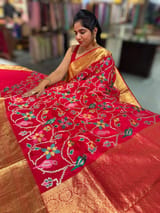 Red Kanjeevaram soft silk with embroidery SS50125