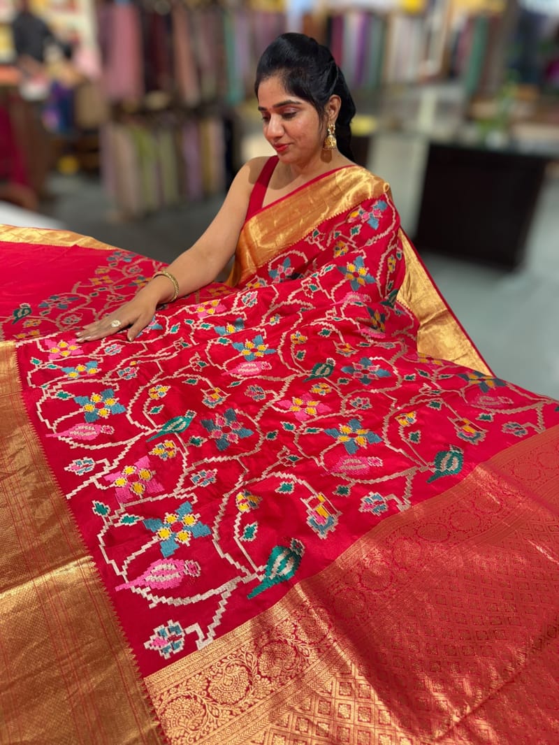 Red Kanjeevaram soft silk with embroidery SS50125