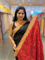 Black Organza with sabyasachi borders SS50275