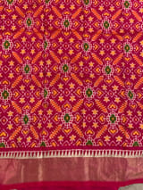 Dark Pink Pure Handloom Raw Silks Saree SS50494