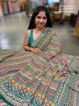 Printed crepe silk with allover sequnce : S62F129
