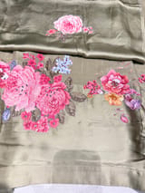 Designer Chinnon & Satin Fusion Saree