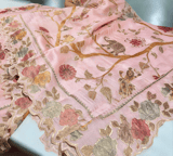Blush Pink Pure Organza Applique Work Saree