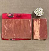 Pinkish Red Organza Saree with pure Tissue Border SS50293