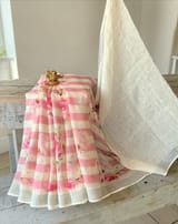 Floral printed handloom lenin saree