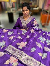 Purple Mashru Banaras with embroidery SS5014