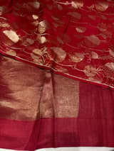 Maroon Banarasi Tissue with Designer blouse SS50383