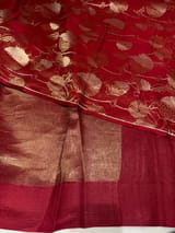 Maroon Banarasi Tissue with Designer blouse SS50383