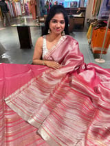 Pink Handloom Tissue Saree