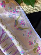 Lilac Banarasi paithani Ektara Tissue Saree : D62F003