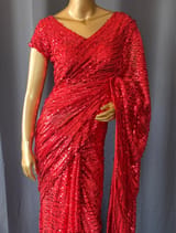 Georgette sequence saree with stitched blouses