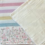Stripe printed lenin with embroidered skirt border
