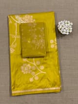 Lime yellow Designer Ektara Banarasi Silk Saree