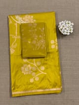 Lime yellow Designer Ektara Banarasi Silk Saree