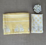 Pastel Yellow Designer Silk kota saree with elephant embroidered border SS50266