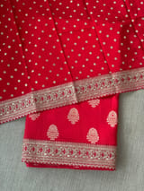 Red Designer Banarasi Silk Saree