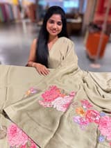 Designer Chinnon & Satin Fusion Saree