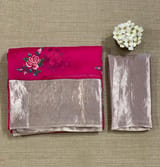 Rani Pink Pure Organza Saree with pure Tissue Border SS50294