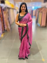 Plum Jamoon Organza Saree with embroidered blouse SS50274