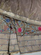 Earthy tone Tissue Saree with embroidery SS50539