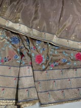 Earthy tone Tissue Saree with embroidery SS50539